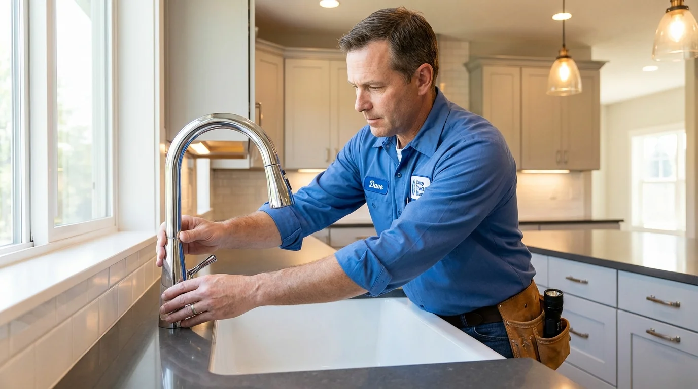 Kitchen faucet installation by Johns Plumbing LLC in Quitman