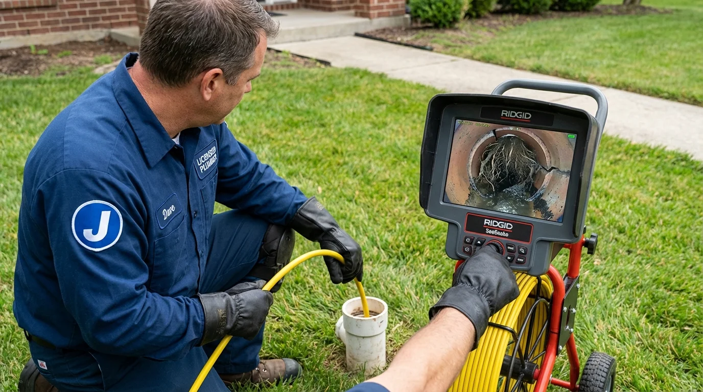 Sewer camera inspection being performed by Johns Plumbing LLC in Quitman